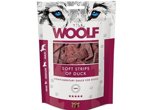 WOOLF SOFT STRIPS OF DUCK 100G