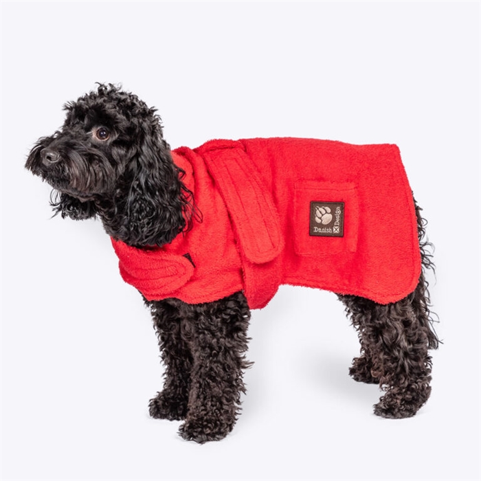 Danish Design Dog Bath Robe, Red 50 cm