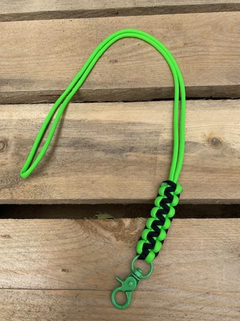 Fløjtesnor, Cobra flettet Neon Green-Black