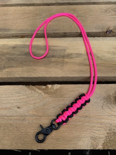 Fløjtesnor, Cobra flettet Neon pink/Black