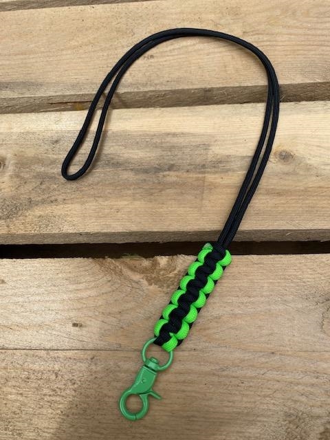 Fløjtesnor, Cobra flettet Black/Neon Green